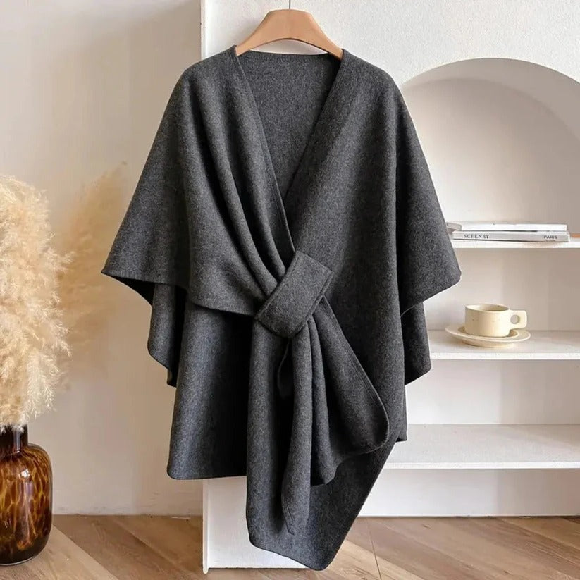 Women's Adjustable Front Closure Microfiber Poncho Coat - Lightweight & Stylish Outerwear