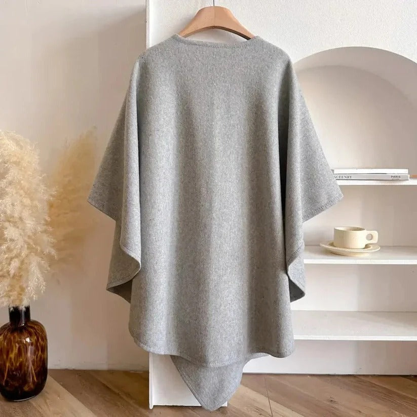 Women's Adjustable Front Closure Microfiber Poncho Coat - Lightweight & Stylish Outerwear