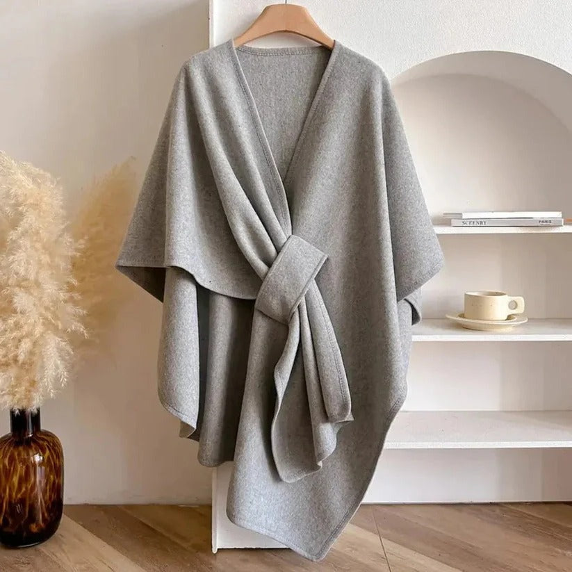 Women's Adjustable Front Closure Microfiber Poncho Coat - Lightweight & Stylish Outerwear