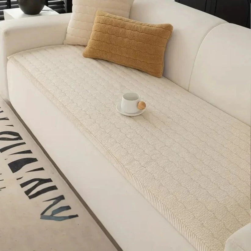 Textured Thick Plush Sofa Slipcover - Anti-Slip Grip, Washable & Durable Design for Ultimate Comfort