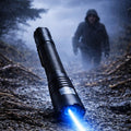 Rechargeable Adjustable Focus Blue Beam Flashlight - High-Intensity LED, Waterproof, Portable & Lightweight
