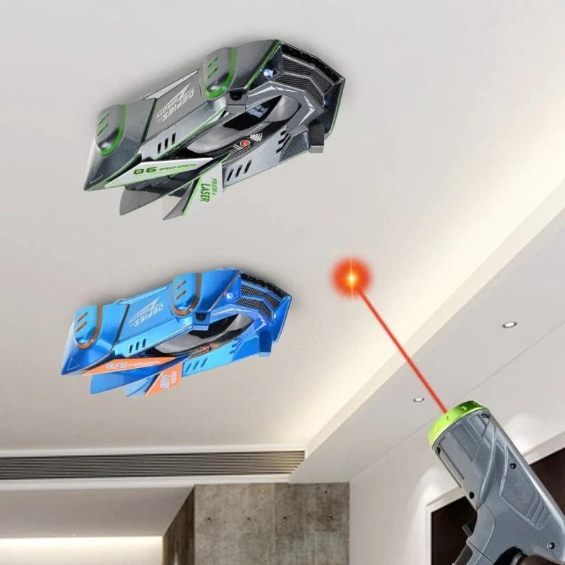 Rechargeable Wall Climbing Remote Control Car with LED Lights - Gravity-Defying Toy for Kids