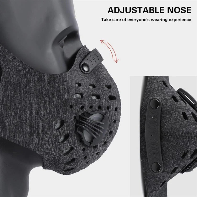 Reusable Breathable Face Mask with Replaceable Carbon Filter - Comfortable, Adjustable, and Eco-Friendly Protection