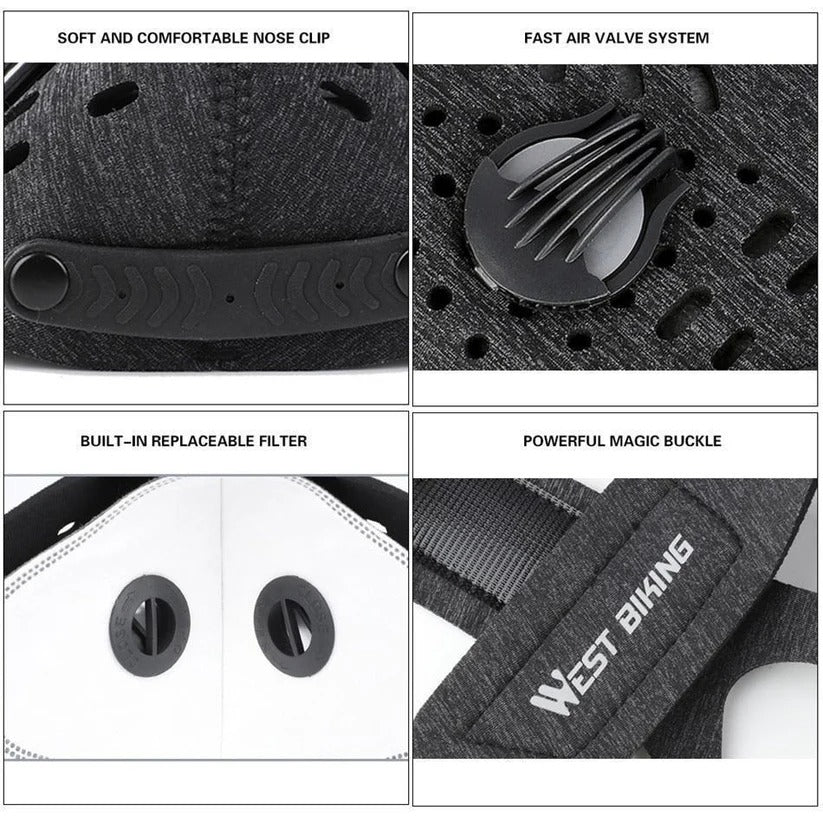 Reusable Breathable Face Mask with Replaceable Carbon Filter - Comfortable, Adjustable, and Eco-Friendly Protection