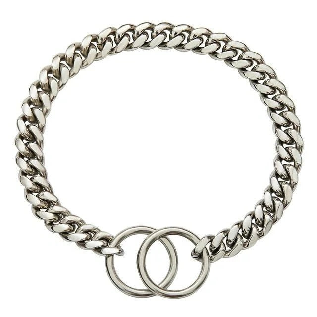 Adjustable Stainless Steel Dog Training Collar with Durable Chain - Perfect Fit for All Breeds
