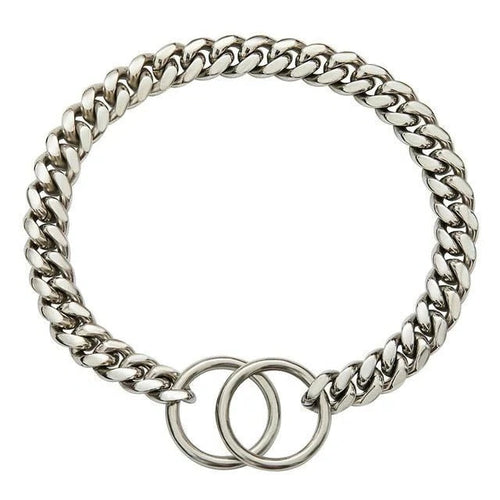Adjustable Stainless Steel Dog Training Collar with Durable Chain - Perfect Fit for All Breeds