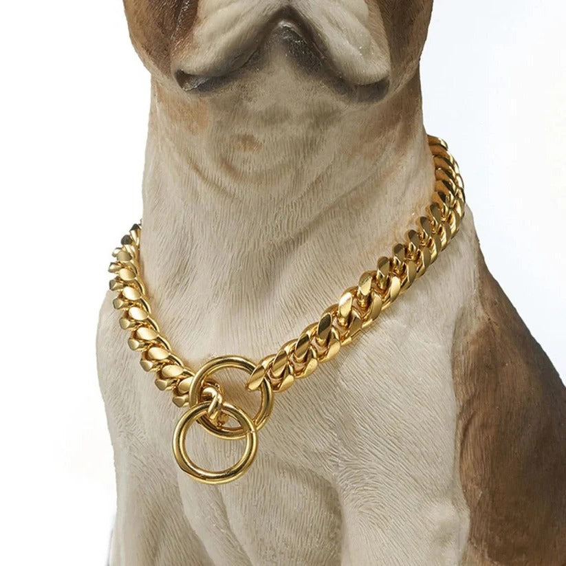 Adjustable Stainless Steel Dog Training Collar with Durable Chain - Perfect Fit for All Breeds