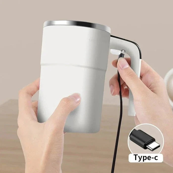 Rechargeable Self-Stirring Mug with LED Display - Automatic Mixing Cup for Effortless Beverages