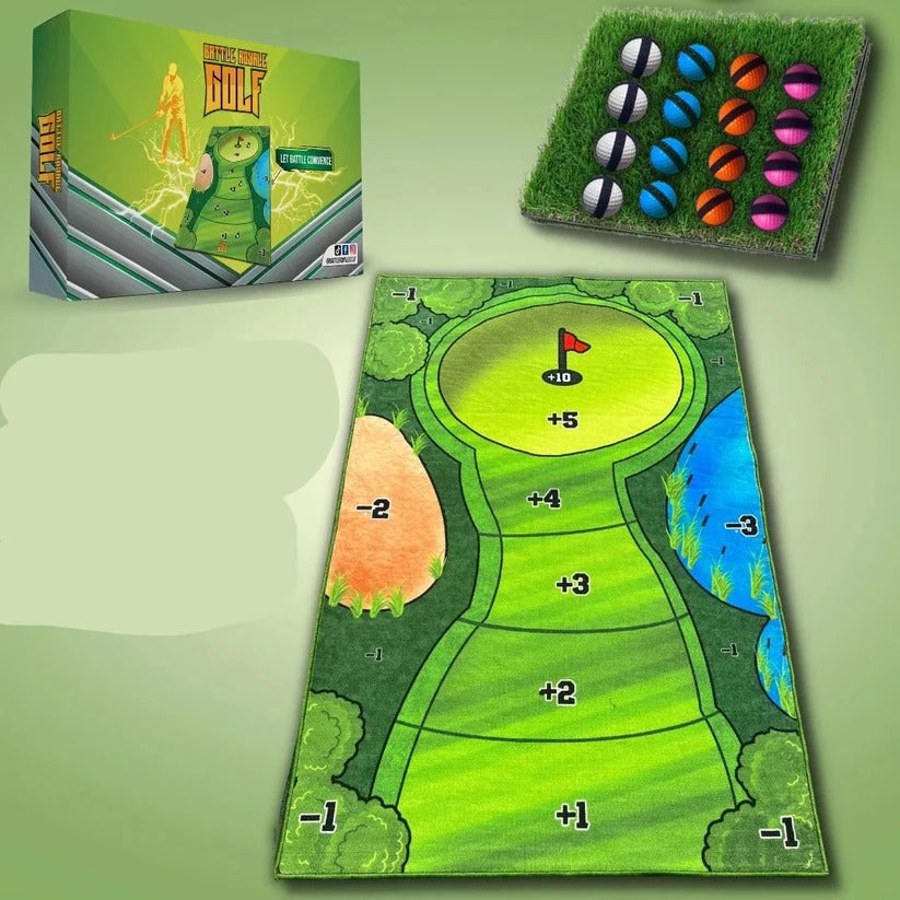 Mini Tabletop Golf Putting Practice Set - Includes Adhesive Target Base Pad for Indoor Training