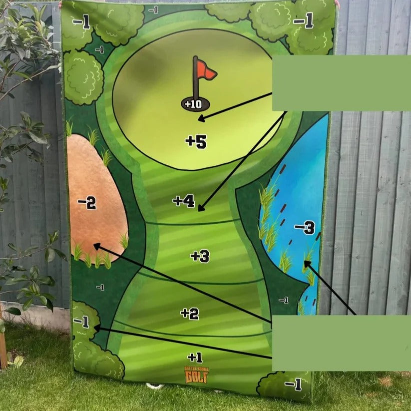 Mini Tabletop Golf Putting Practice Set - Includes Adhesive Target Base Pad for Indoor Training
