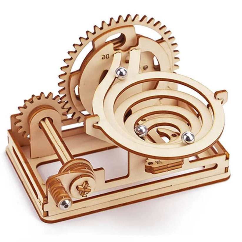 3D DIY Wooden Mechanical Marble Run Building Kit for Adults - Engaging STEM Toy & Creative Puzzle