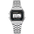 Retro Unisex Digital Watch with Stainless Steel Band & LED Display - Vintage Style Timepiece