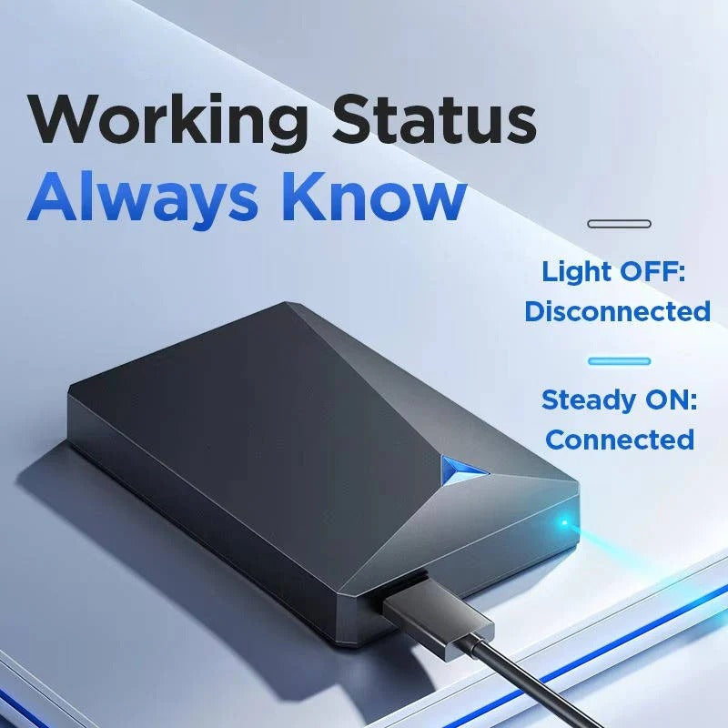 High-Speed USB 3.0 External Hard Drive - Portable Storage for PC & Mac - Fast Data Transfer, 1TB/2TB Options
