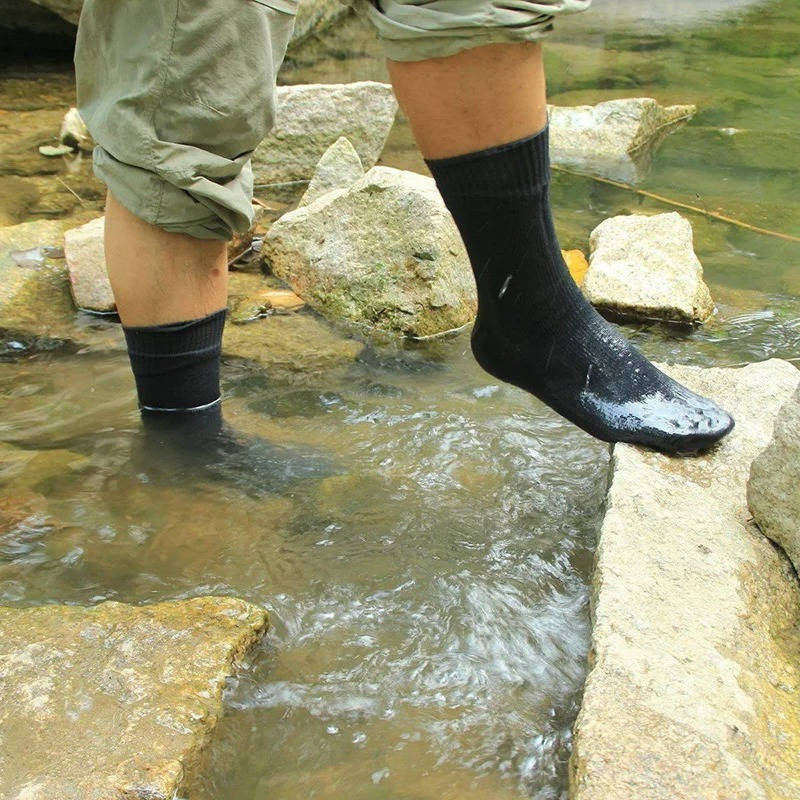 Unisex Waterproof Crew Socks - Breathable & Durable for Hiking, Outdoor Wading, and All-Day Comfort