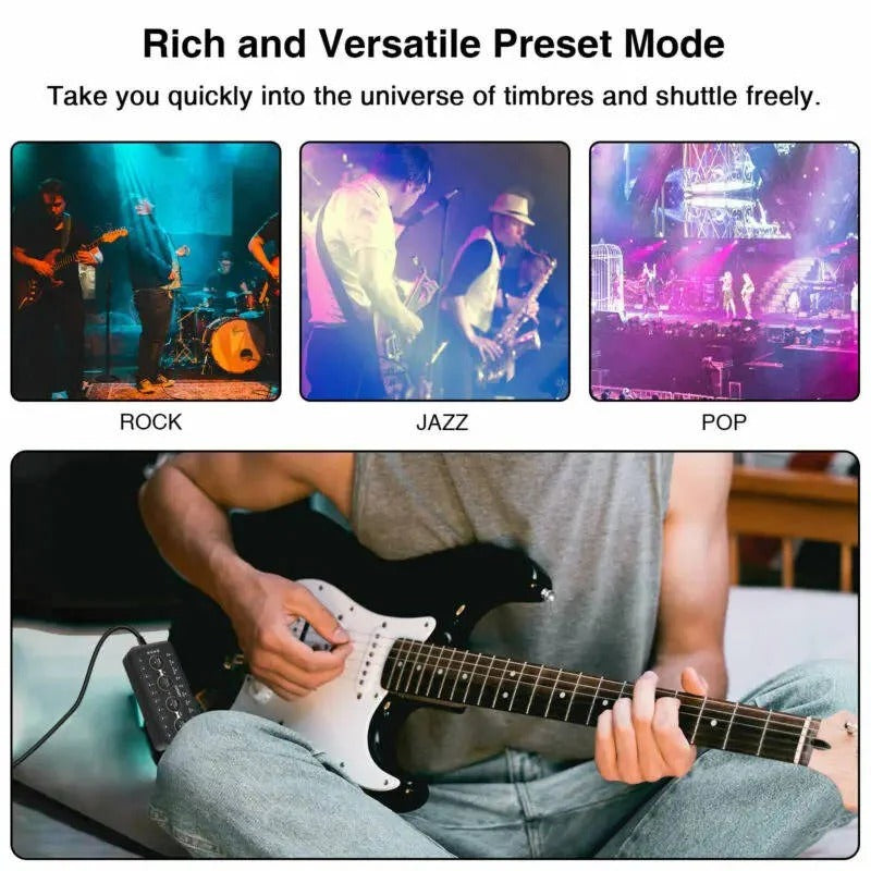 Compact Mini Headphone Guitar Amplifier with 10 Preamps & USB Recording - Perfect for Musicians