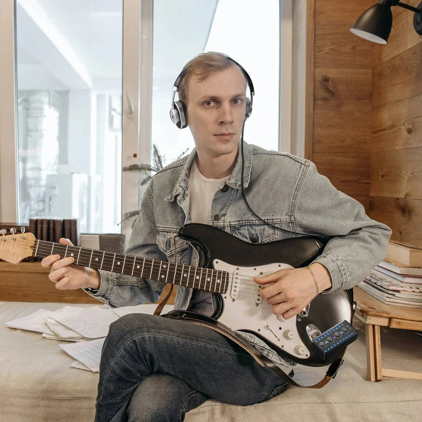 Compact Mini Headphone Guitar Amplifier with 10 Preamps & USB Recording - Perfect for Musicians