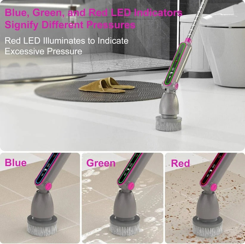 Powerful Electric Spin Scrubber with Rotating Brush Head & Adjustable Ergonomic Handle - Perfect for Deep Cleaning!