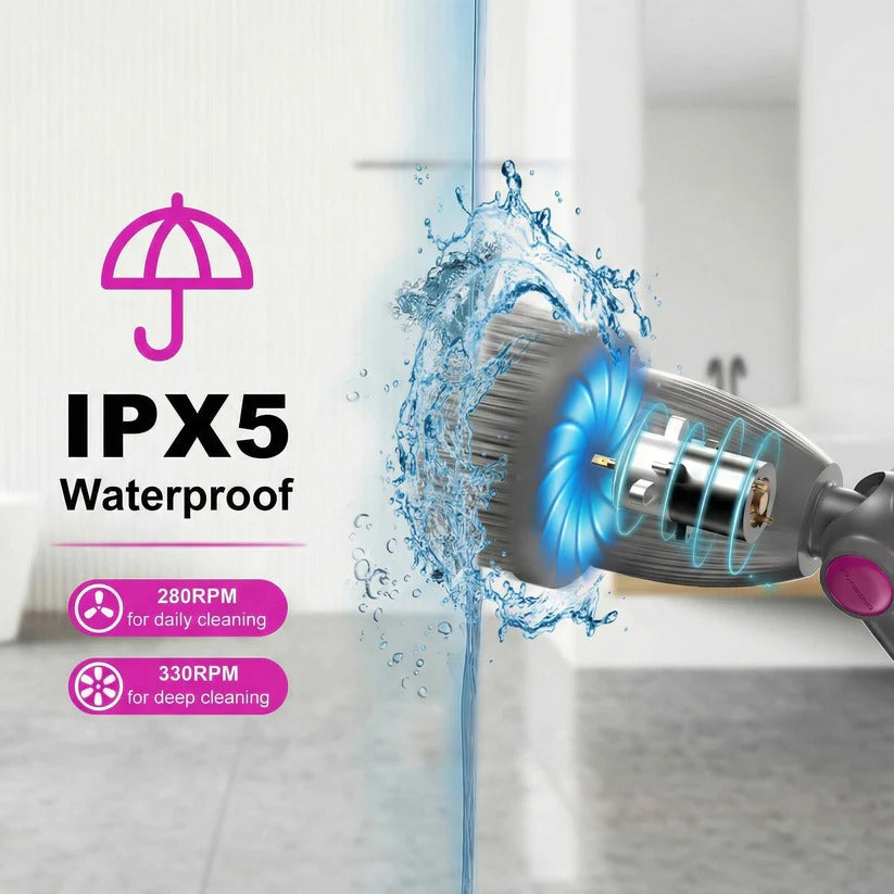 Powerful Electric Spin Scrubber with Rotating Brush Head & Adjustable Ergonomic Handle - Perfect for Deep Cleaning!