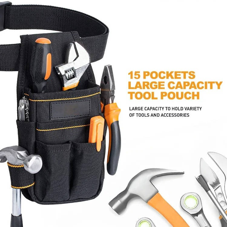 Heavy-Duty Electrician Tool Pouch with Adjustable Belt & Reinforced Base for Ultimate Durability