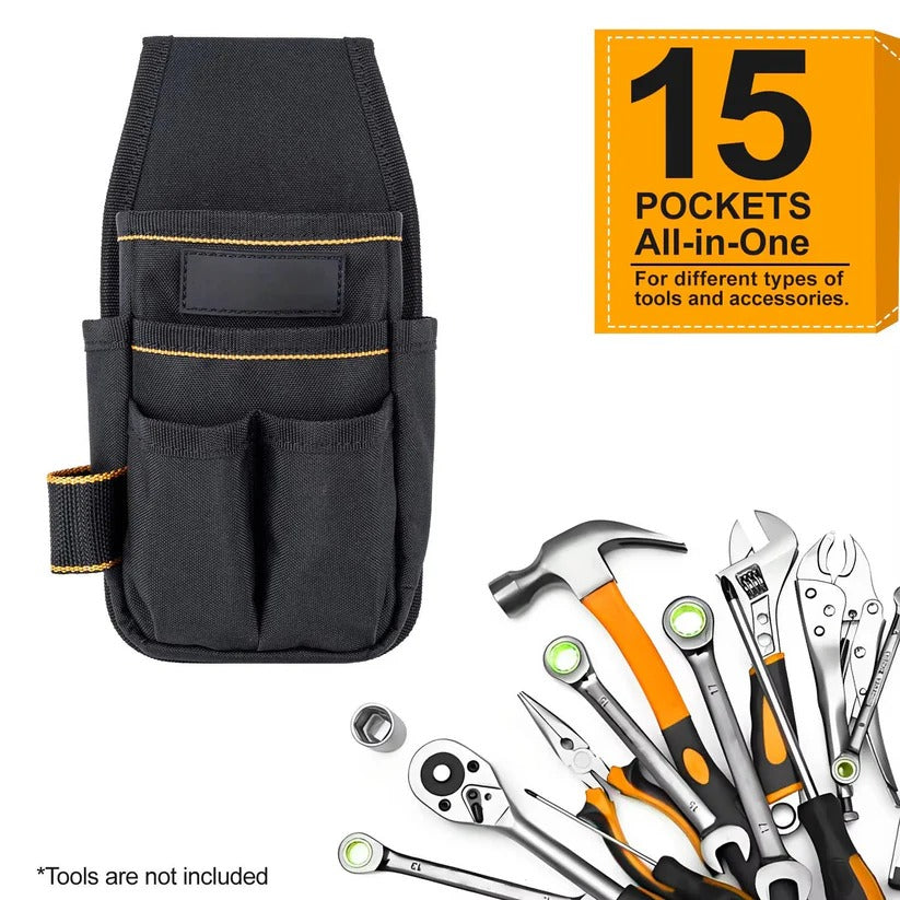Heavy-Duty Electrician Tool Pouch with Adjustable Belt & Reinforced Base for Ultimate Durability