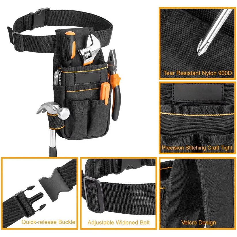 Heavy-Duty Electrician Tool Pouch with Adjustable Belt & Reinforced Base for Ultimate Durability