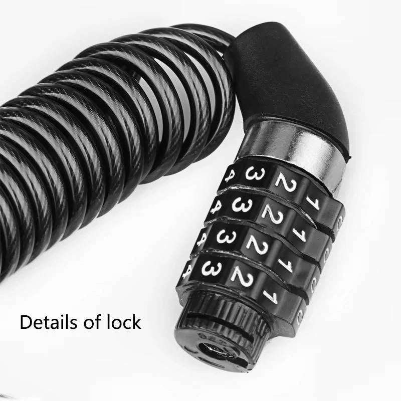 Secure Motorcycle Helmet Cable Lock - 59-Inch Steel Cable with Resettable Combination Lock for Maximum Protection