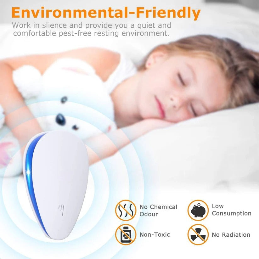 Ultrasonic Pest Repeller - Plug-In Device for Bed Bugs, Roaches, and Indoor Insects - Safe & Eco-Friendly Solution