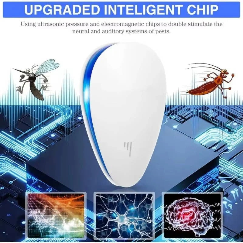 Ultrasonic Pest Repeller - Plug-In Device for Bed Bugs, Roaches, and Indoor Insects - Safe & Eco-Friendly Solution