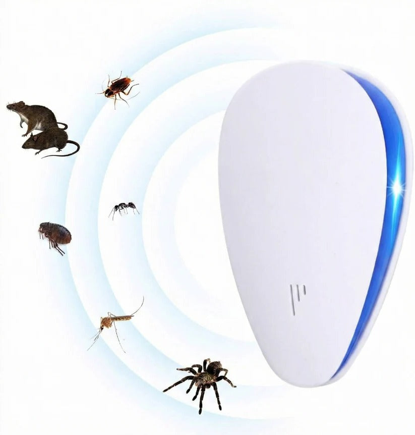 Ultrasonic Pest Repeller - Plug-In Device for Bed Bugs, Roaches, and Indoor Insects - Safe & Eco-Friendly Solution