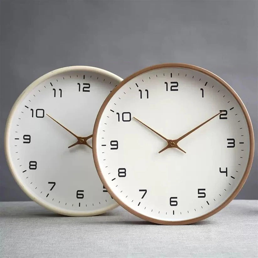Classic 10-Inch Round Wooden Wall Clock - Elegant Home Decor with Timeless Design