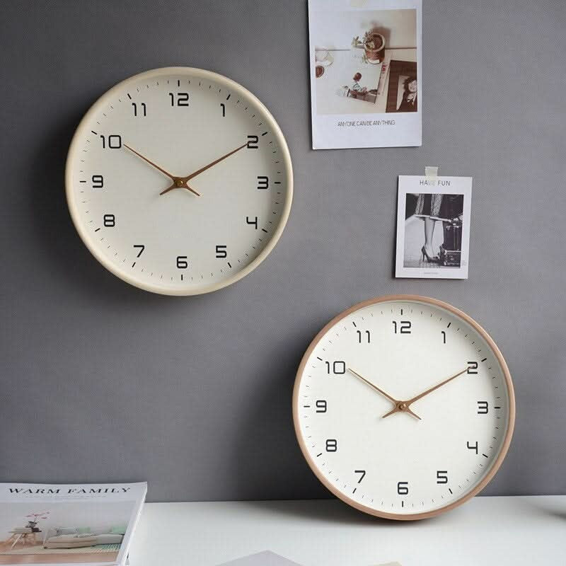 Classic 10-Inch Round Wooden Wall Clock - Elegant Home Decor with Timeless Design
