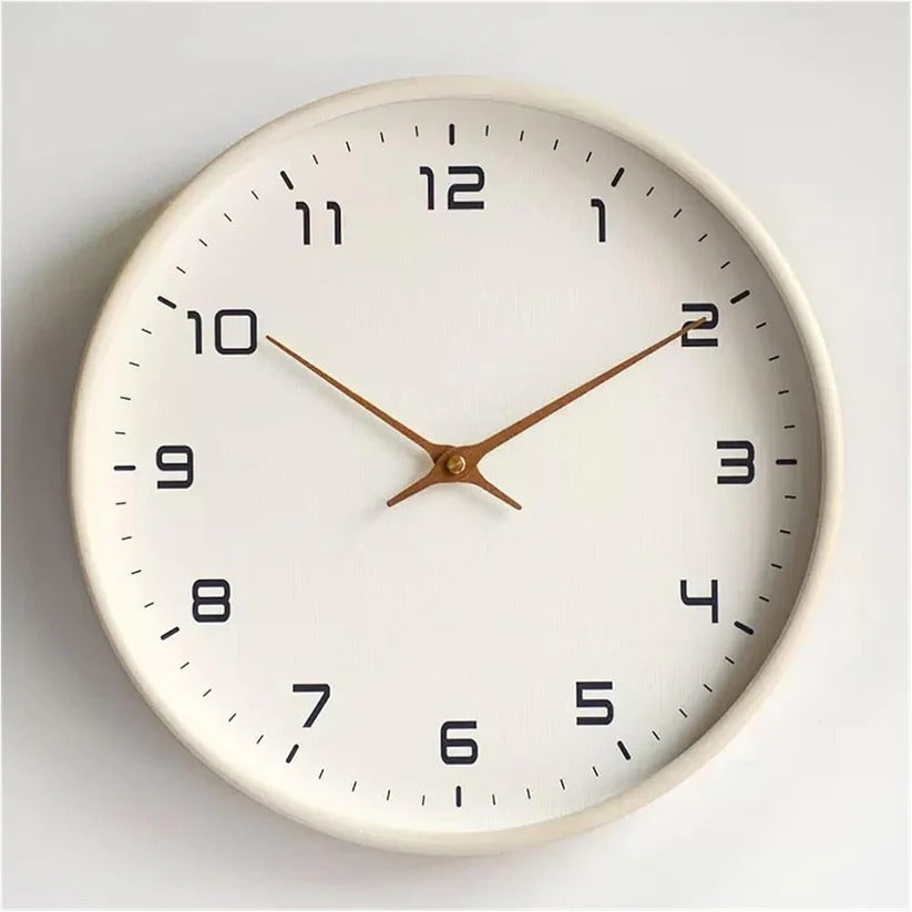 Classic 10-Inch Round Wooden Wall Clock - Elegant Home Decor with Timeless Design