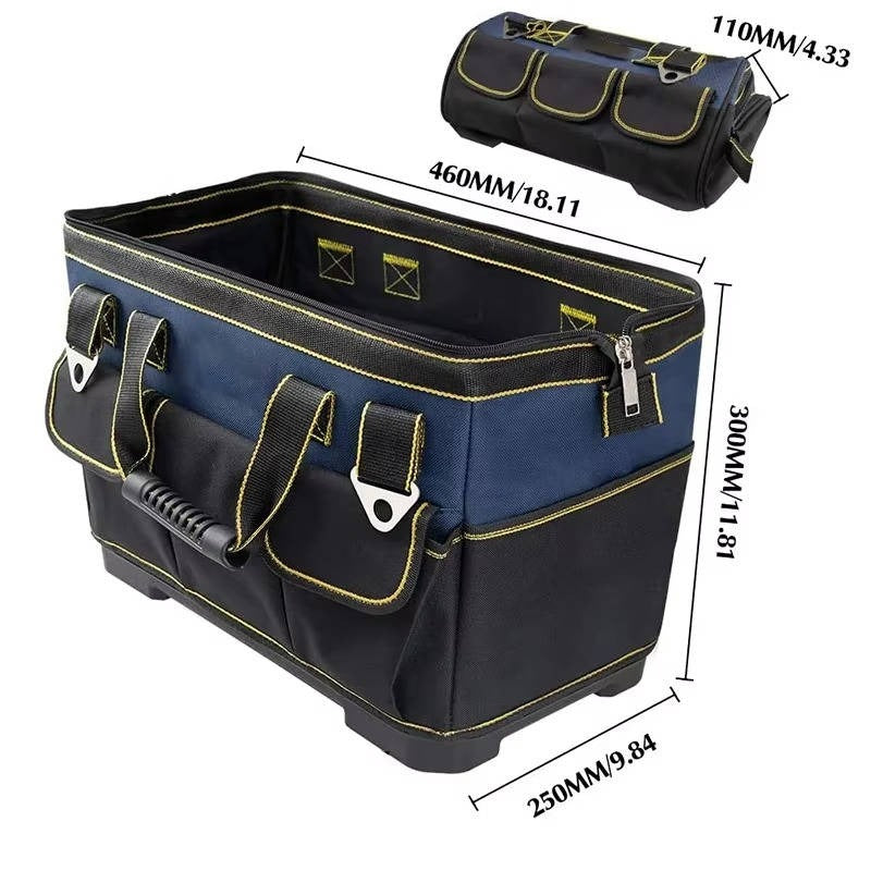 Waterproof Wide Mouth Opening Tool Bag - Durable Base for Easy Access & Organization