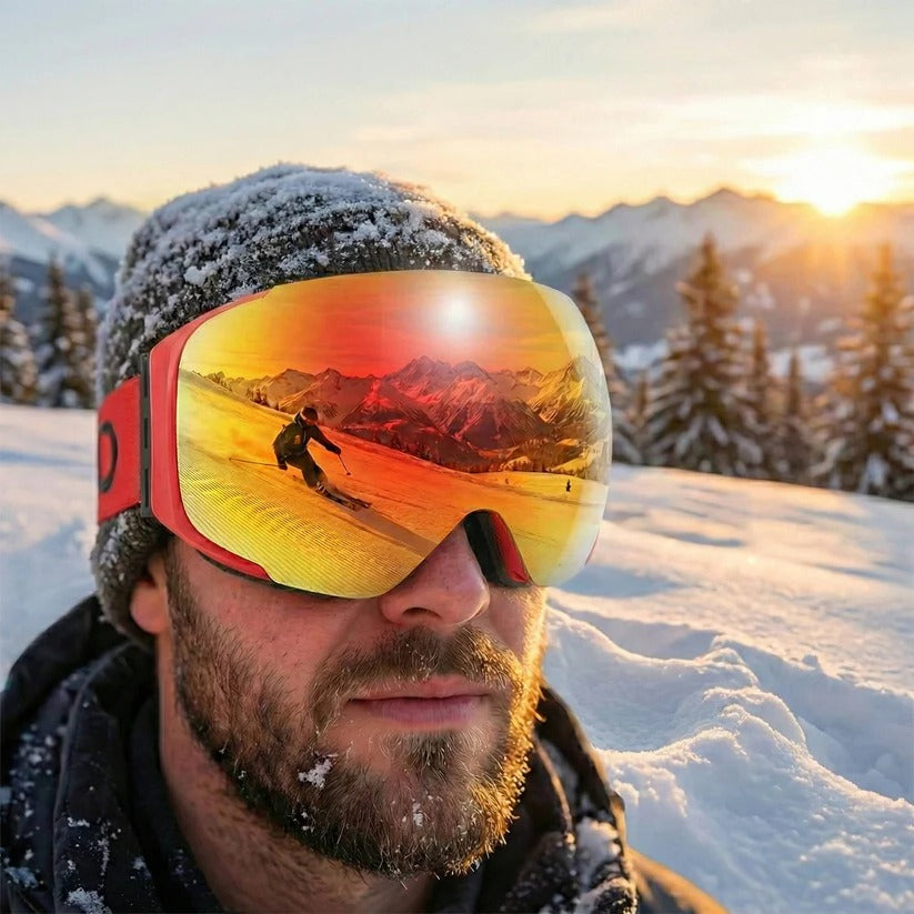 Premium Ski Goggles with Magnetic Interchangeable Lenses | Anti-Fog, UV400 Protection & Enhanced Visibility for Ultimate Snow Performance