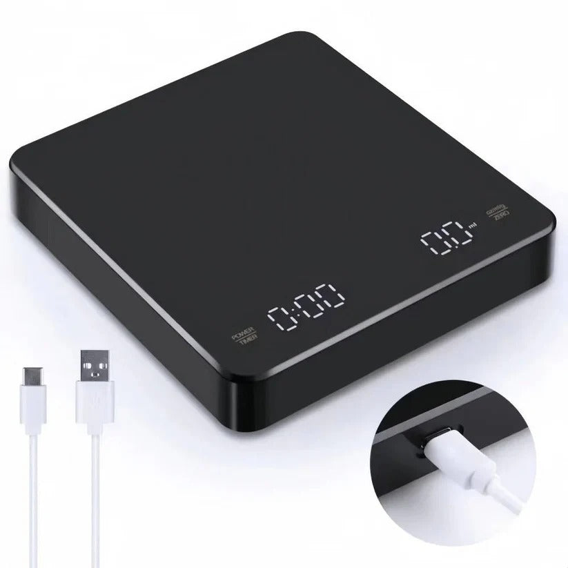 Precision Coffee Scale with Timer & Drip Mat - 3kg Capacity, Ideal for Perfect Brewing