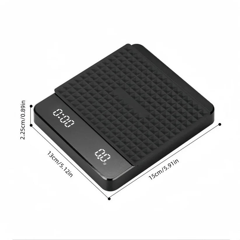 Precision Coffee Scale with Timer & Drip Mat - 3kg Capacity, Ideal for Perfect Brewing