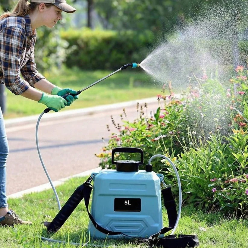 5L Battery-Powered Backpack Garden Sprayer with Adjustable Nozzles - Efficient, Lightweight, and Ergonomic Design for Easy Gardening