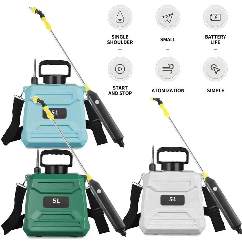 5L Battery-Powered Backpack Garden Sprayer with Adjustable Nozzles - Efficient, Lightweight, and Ergonomic Design for Easy Gardening