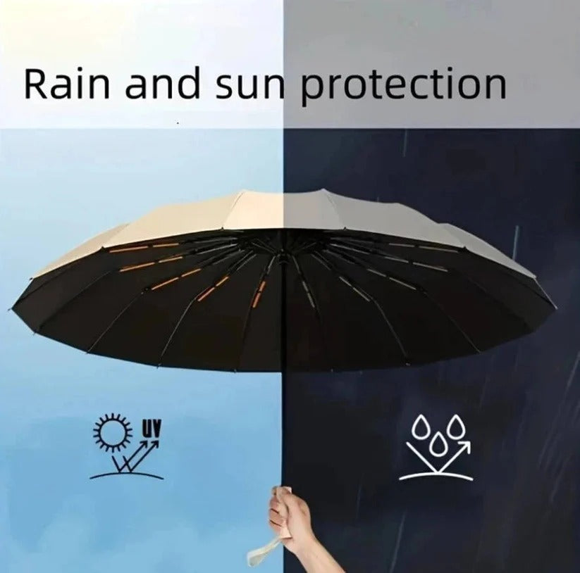 Compact Foldable Umbrella with Ergonomic Large Grip Handle - 38-Inch Canopy for Ultimate Wind Resistance and Easy Carrying