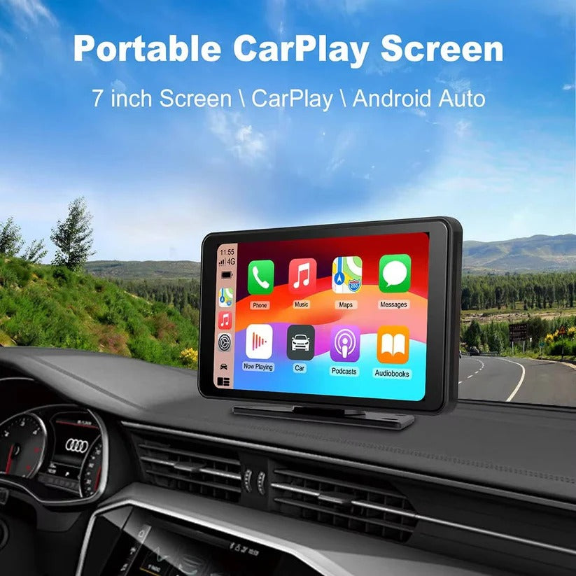 7-Inch Wireless Car Touchscreen Display with Voice Control - Perfect for Vehicles