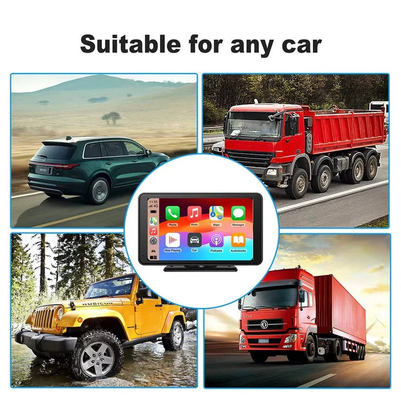 7-Inch Wireless Car Touchscreen Display with Voice Control - Perfect for Vehicles