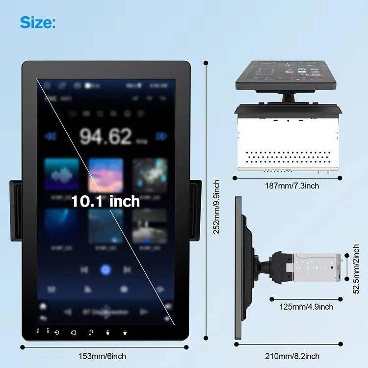 Bluetooth Touchscreen Car Stereo with Rotating Display & Backup Camera Support - Ultimate In-Car Entertainment System