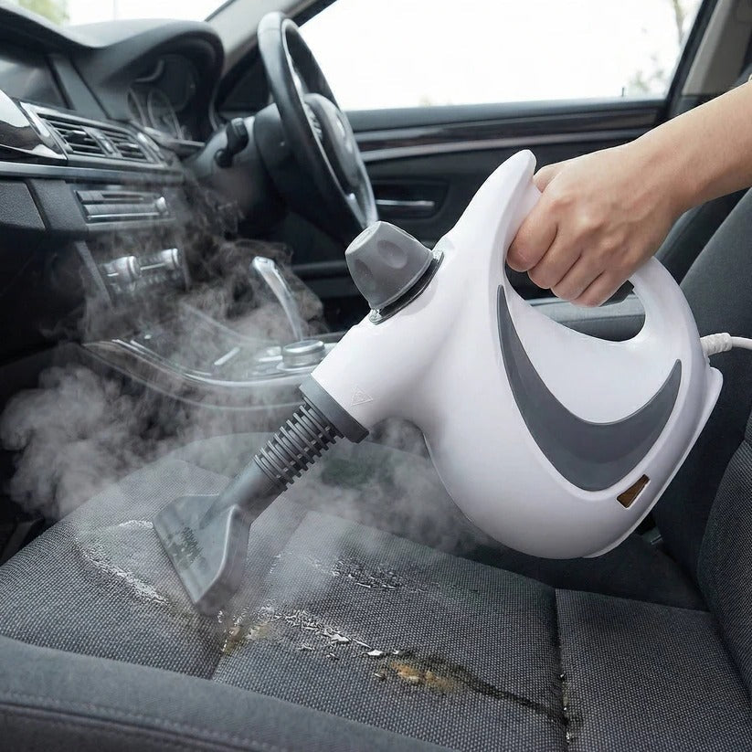 1050W Portable Steam Cleaner - 3 Bar Pressure with Multi-Brush Attachments for Deep Cleaning