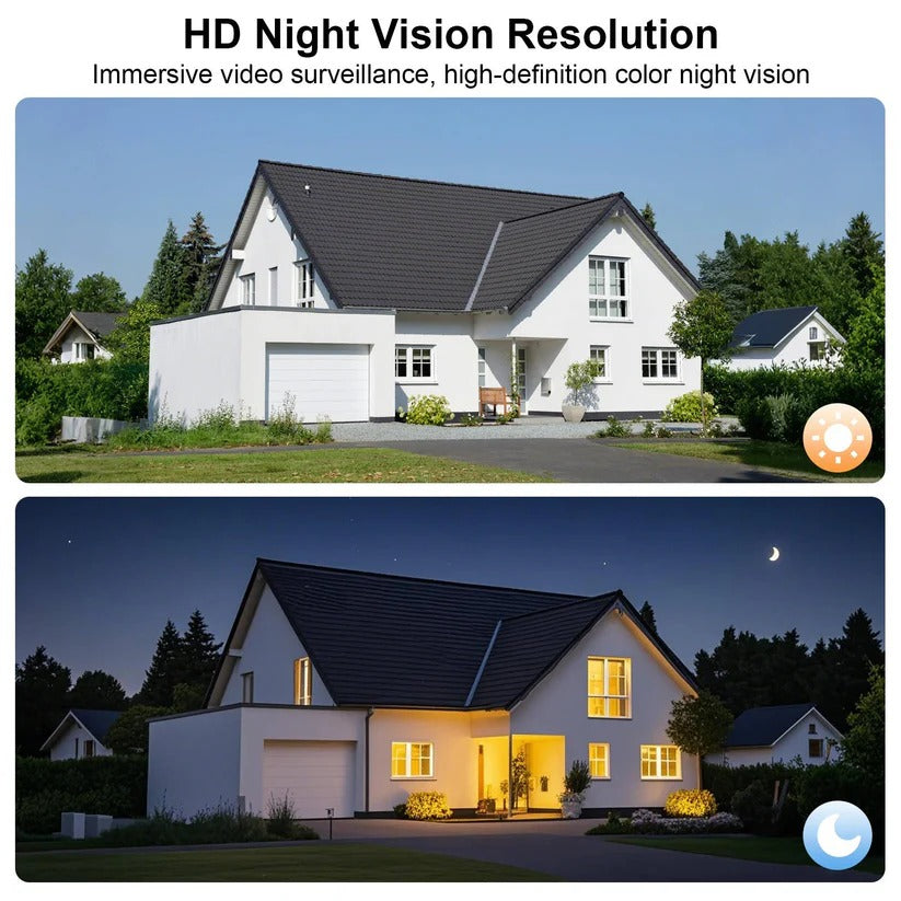 Wireless Solar-Powered Security Camera with Floodlight & PIR Motion Detection - Outdoor Surveillance Solution