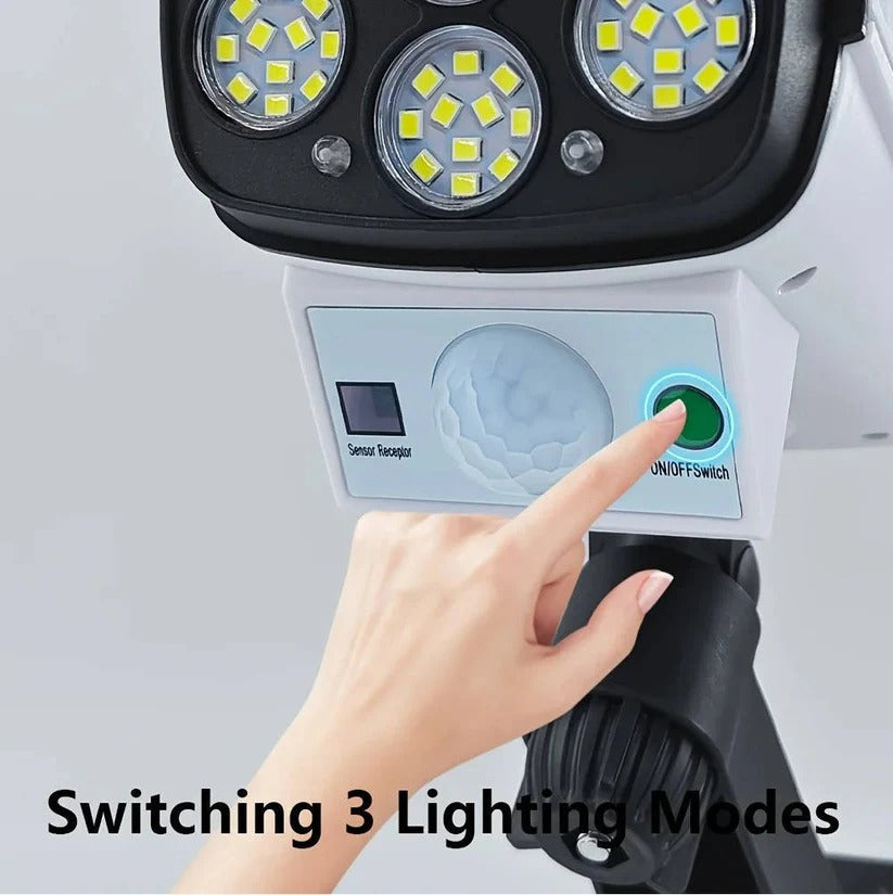 77 LED Solar Outdoor Floodlight with Motion Sensor - 3 Adjustable Lighting Modes for Security & Landscape Illumination