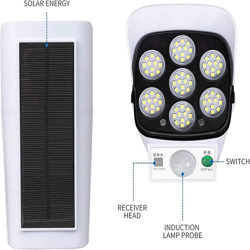 77 LED Solar Outdoor Floodlight with Motion Sensor - 3 Adjustable Lighting Modes for Security & Landscape Illumination