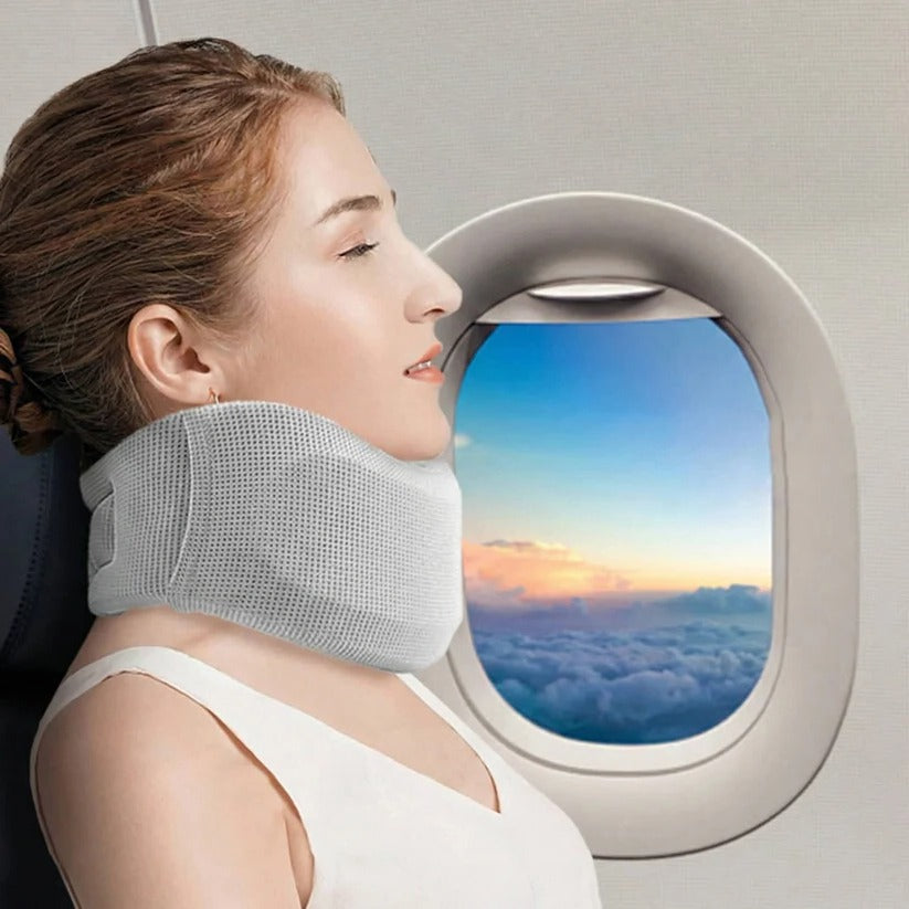 Comfortable Travel Neck Support Brace - Breathable Fabric & Adjustable Velcro Fit for Ultimate Support