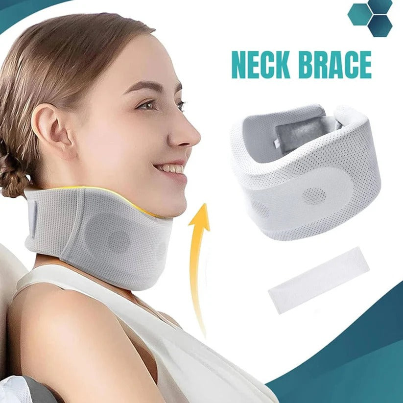 Comfortable Travel Neck Support Brace - Breathable Fabric & Adjustable Velcro Fit for Ultimate Support