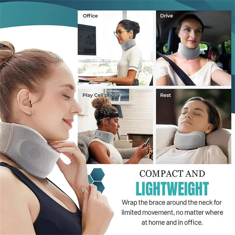 Comfortable Travel Neck Support Brace - Breathable Fabric & Adjustable Velcro Fit for Ultimate Support