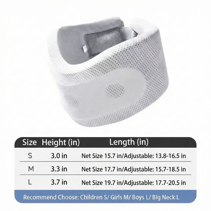 Comfortable Travel Neck Support Brace - Breathable Fabric & Adjustable Velcro Fit for Ultimate Support